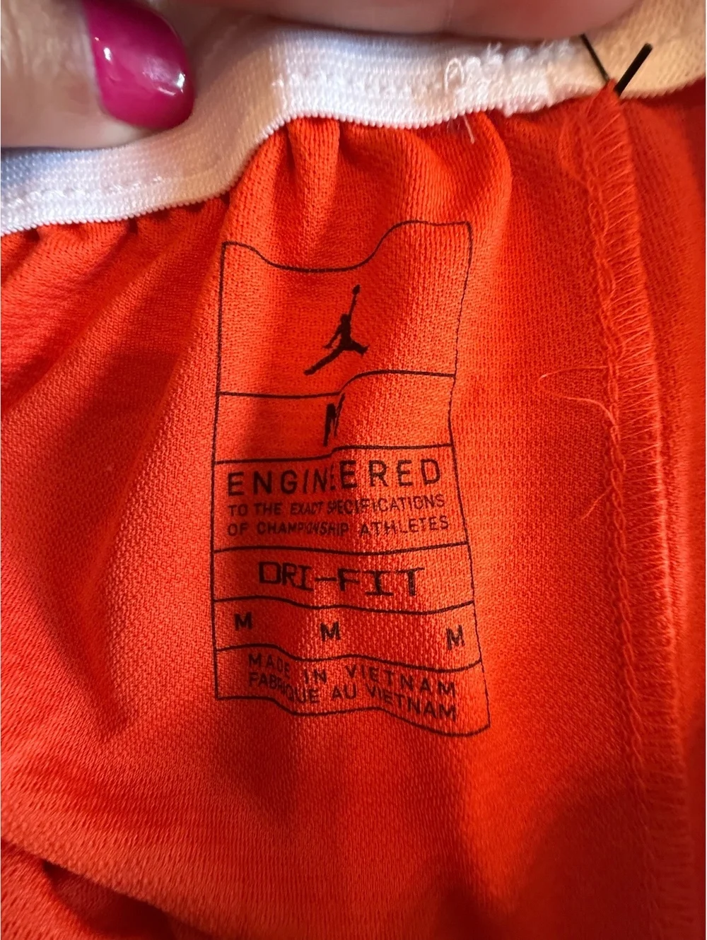 Jordan Men's Training Shorts Size M Orange with White Accents